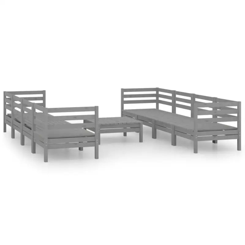Tuinset van massief grenenhout voor ontspanning en gezelligheid - Grijs - Tuinsets