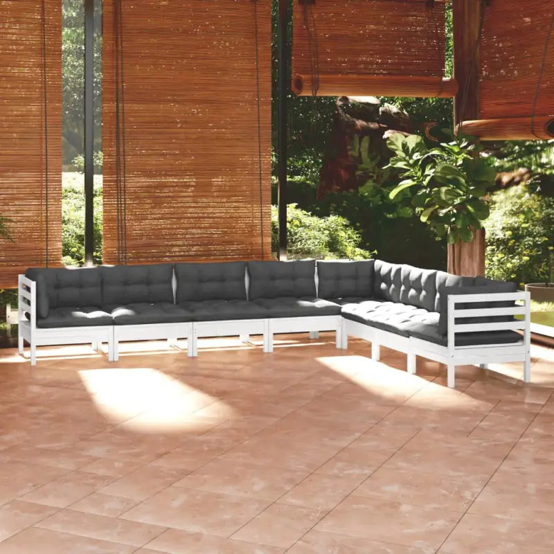 Tuinset van massief grenenhout voor ontspanning en gezelligheid - Wit - Tuinsets