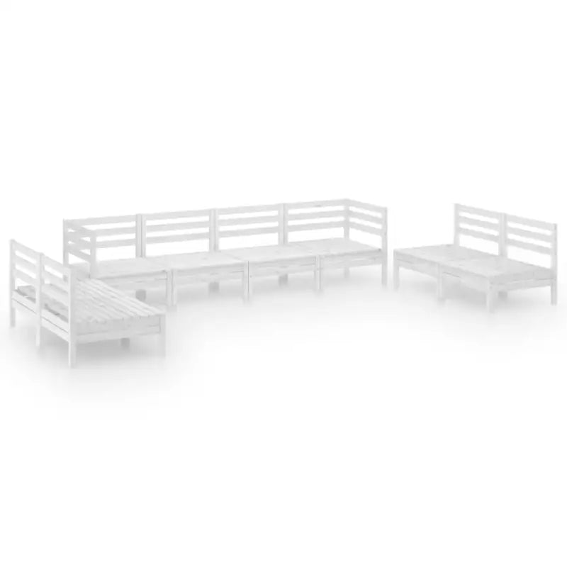 Tuinset van massief grenenhout voor ontspanning en gezelligheid - Wit - Tuinsets