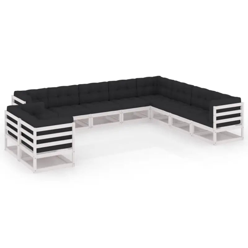 Tuinset van massief grenenhout voor ontspanning en gezelligheid - Wit / Ja - Tuinsets