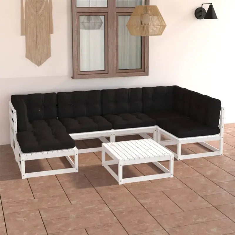 Tuinset van massief grenenhout voor ontspanning en gezelligheid - Wit / Ja - Tuinsets