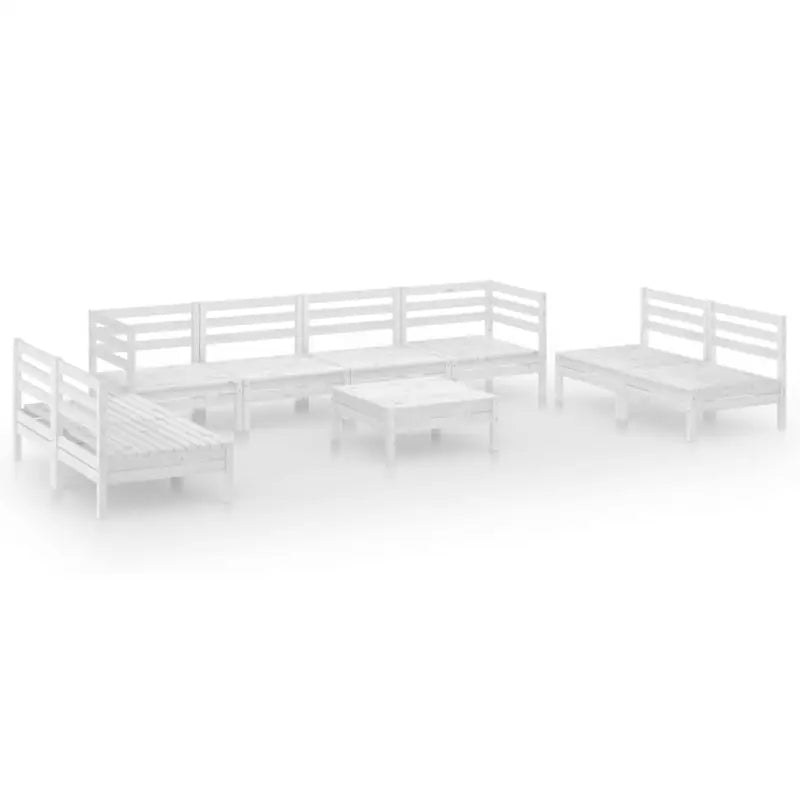 Tuinset van massief grenenhout voor ontspanning en gezelligheid - Wit - Tuinsets