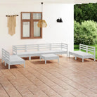 Tuinset van massief grenenhout voor ontspanning en gezelligheid - Wit - Tuinsets