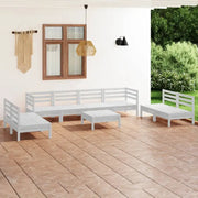 Tuinset van massief grenenhout voor ontspanning en gezelligheid - Wit - Tuinsets