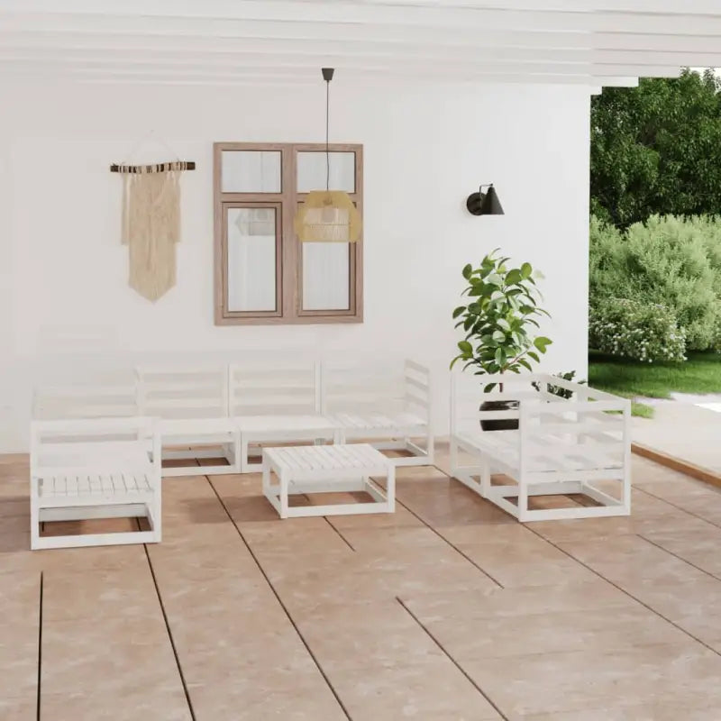 Tuinset van massief grenenhout voor ontspanning en gezelligheid - Wit / Nee - Tuinsets