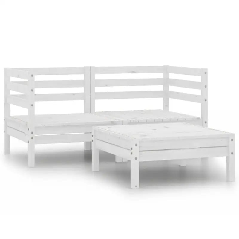 Tuinset van massief grenenhout voor ontspanning en gezelligheid - Wit - Tuinsets