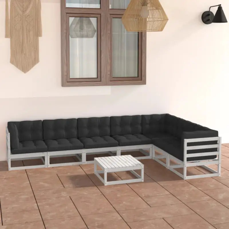 Tuinset van massief grenenhout voor ontspanning en gezelligheid - Wit / Ja - Tuinsets