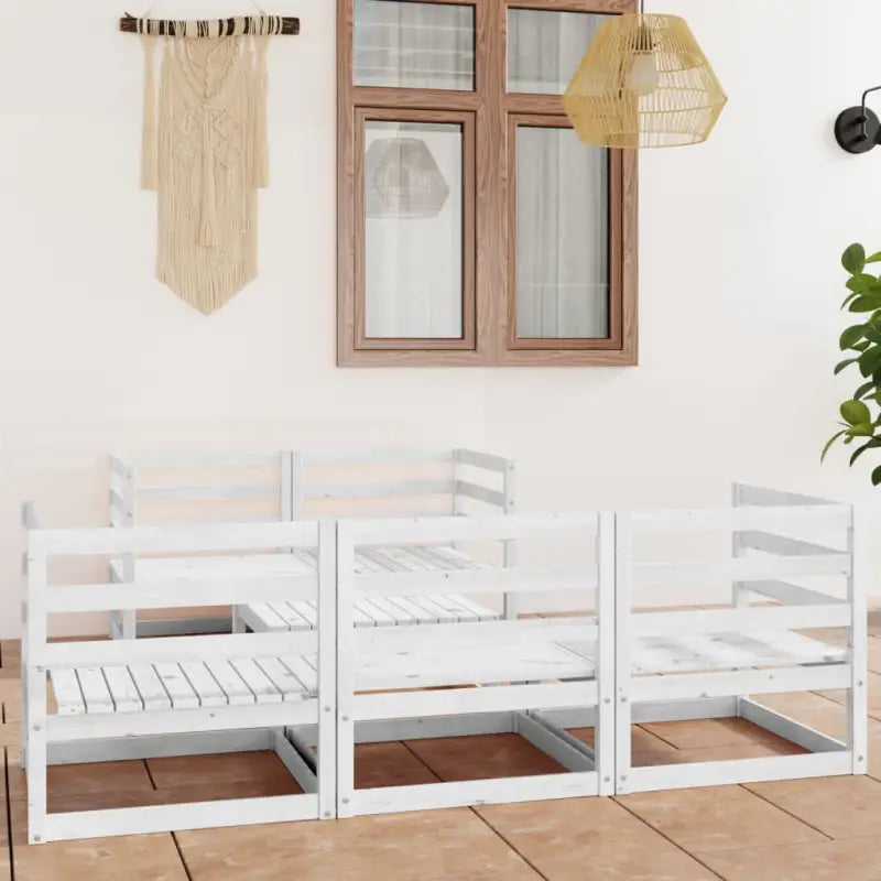 Tuinset van massief grenenhout voor ontspanning en gezelligheid - Wit / Nee - Tuinsets