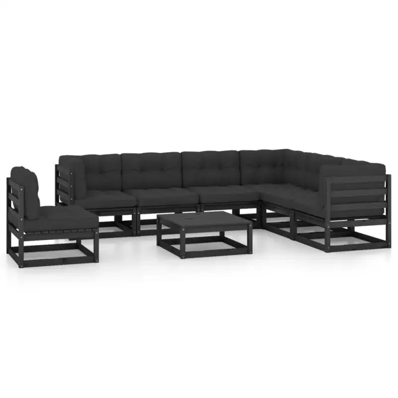 Tuinset van massief grenenhout voor ontspanning en gezelligheid - Zwart / Ja - Tuinsets
