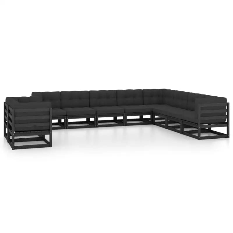 Tuinset van massief grenenhout voor ontspanning en gezelligheid - Zwart / Ja - Tuinsets