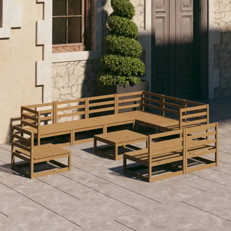 Tuinset van massief grenenhout voor ontspanning en gezelschap - Honingbruin / Nee - Tuinsets