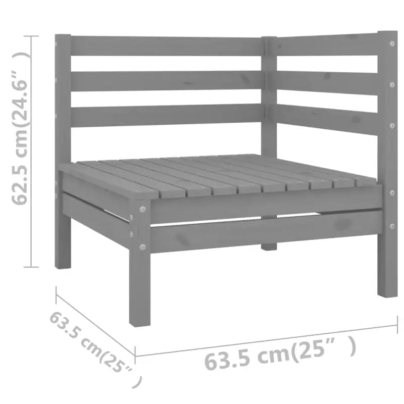 Tuinset van massief grenenhout voor ontspanning en plezier - Grijs - Tuinsets