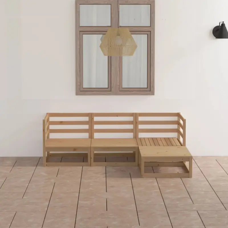 Tuinset van massief grenenhout voor ontspanning en samenzijn - Honingbruin / Nee - Tuinsets