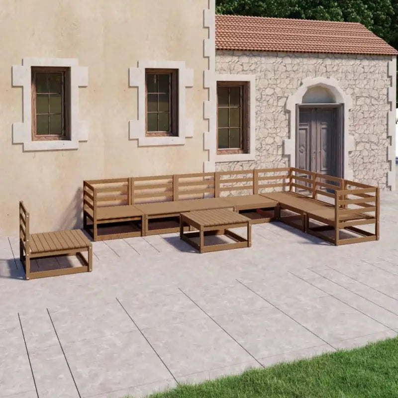 Tuinset van massief grenenhout voor ontspanning en samenzijn - Honingbruin / Nee - Tuinsets