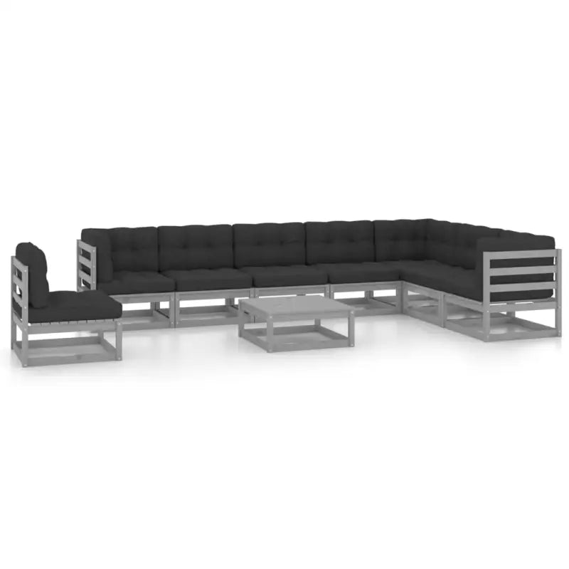 Tuinset van massief grenenhout voor ontspanning en samenzijn - Grijs / Ja - Tuinsets