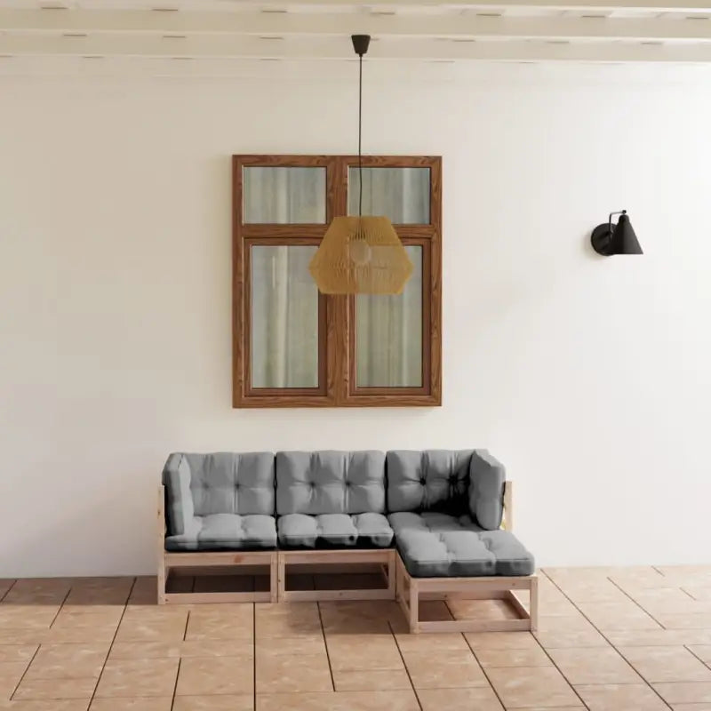 Tuinset van massief grenenhout voor ontspanning en samenzijn - Naturel / Ja - Tuinsets