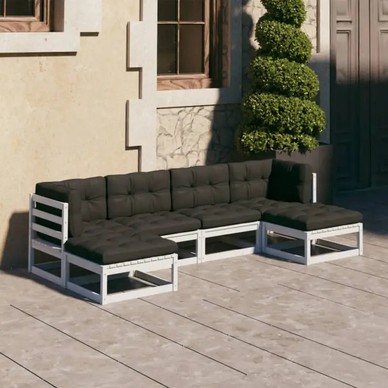 Tuinset van massief grenenhout voor ontspanning en samenzijn - Wit / Ja - Tuinsets