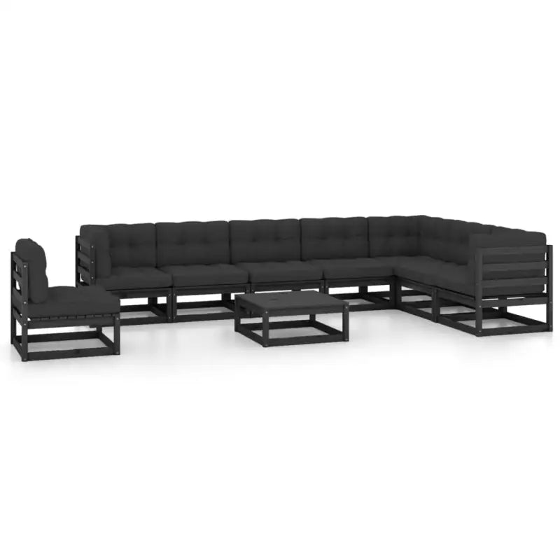 Tuinset van massief grenenhout voor ontspanning en samenzijn - Zwart / Ja - Tuinsets