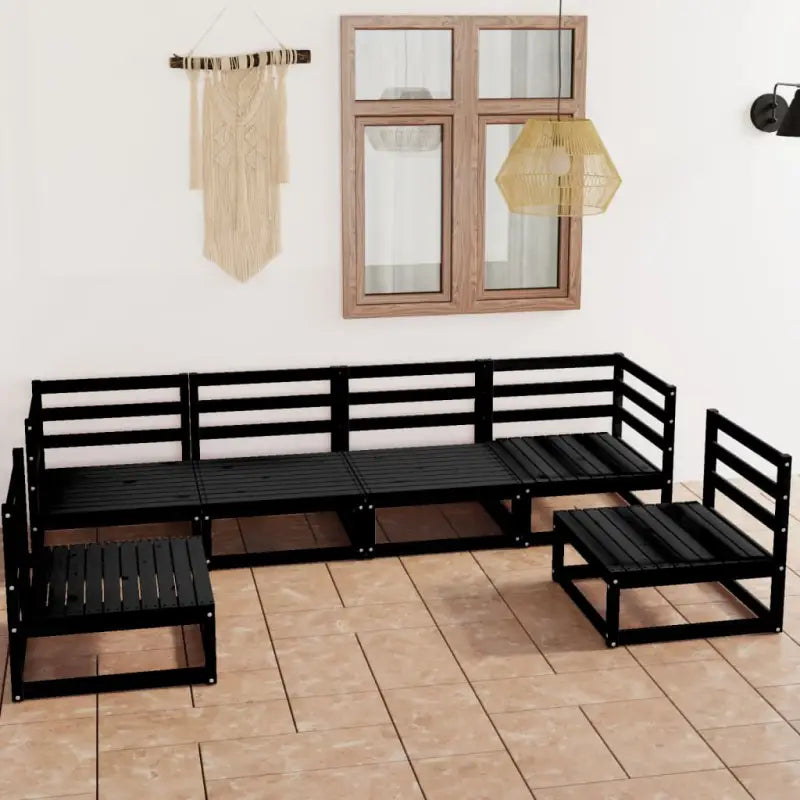 Tuinset van massief grenenhout voor ultiem buitenplezier - Zwart / Nee - Tuinsets