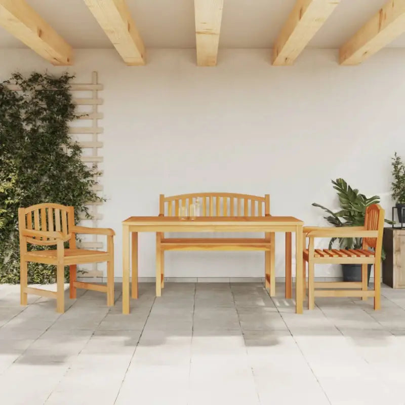 Tuinset van massief teakhout met waterbasisafwerking en fijne afmetingen - 150 cm tafellengte / 2x chair + bench