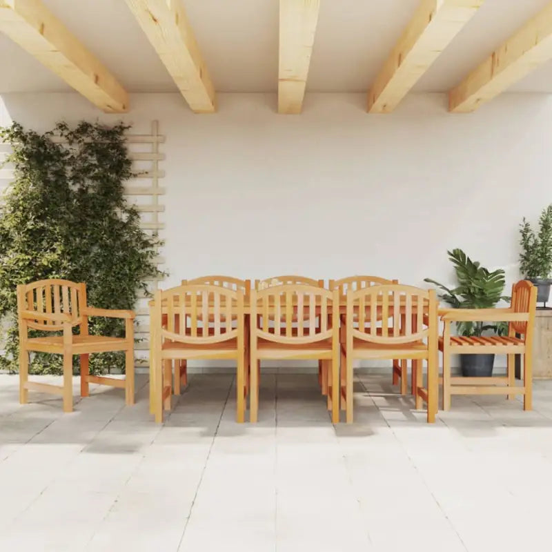 Tuinset van massief teakhout met waterbasisafwerking en fijne afmetingen - 200 cm tafellengte / 8x stoel + Tafel
