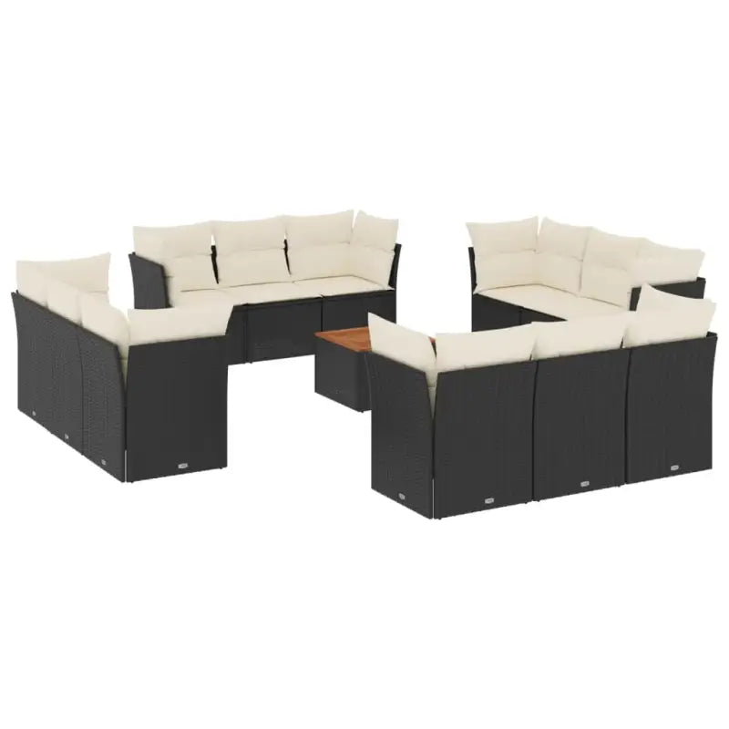 Tuinset van poly rattan en gepoedercoat staal met grote afmetingen - Tuinsets