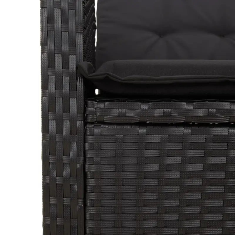 Tuinset van poly rattan in zwart materiaal gemakkelijk schoon en onderhoudsarm - Tuinsets