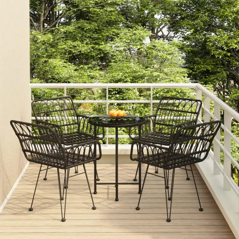 Tuinset van poly rattan met duurzaam uiterlijk en eenvoudig schoon te maken - Zwart - Tuinsets