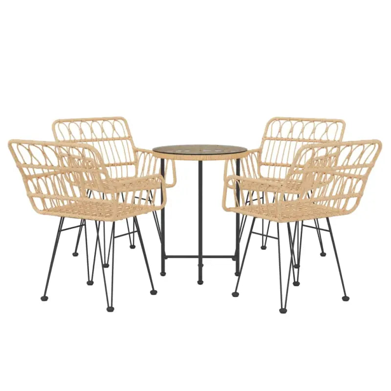 Tuinset van poly rattan met duurzaam uiterlijk en eenvoudig schoon te maken - Tuinsets