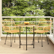 Tuinset van poly rattan met duurzame en eenvoudig schoon te maken afmetingen - Tuinsets
