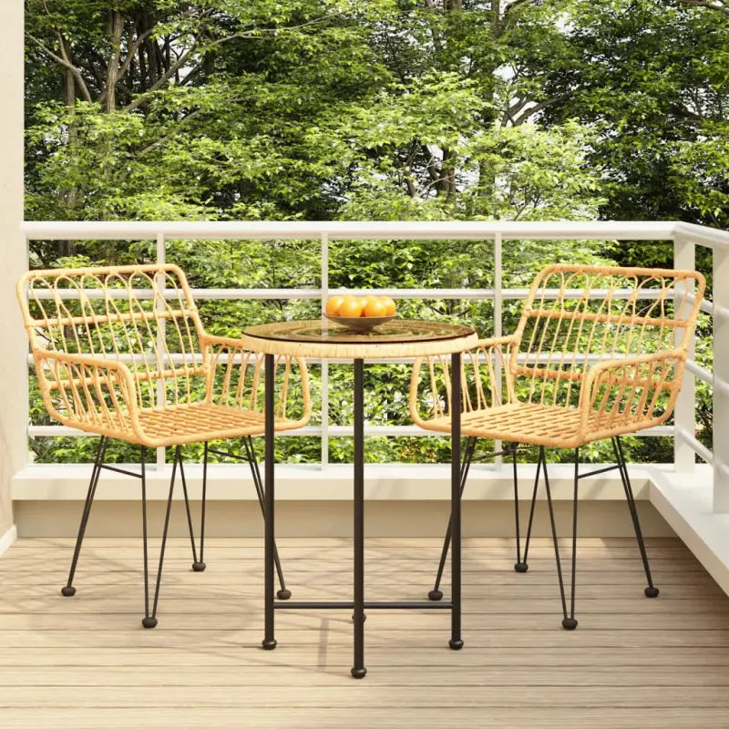 Tuinset van poly rattan met duurzame en eenvoudig schoon te maken afmetingen - Bruin - Tuinsets