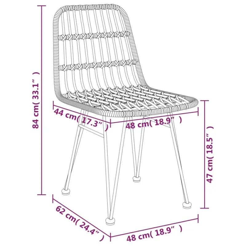 Tuinset van poly rattan met esthetisch rattan uiterlijk en afmetingen - Tuinsets