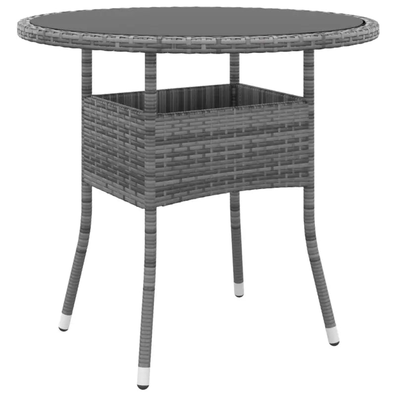 Tuinset van poly rattan met gehard glas en gepoedercoat staal - Tuinsets
