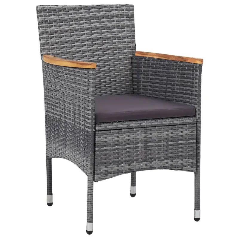 Tuinset van poly rattan met gehard glas en gepoedercoat staal - Tuinsets