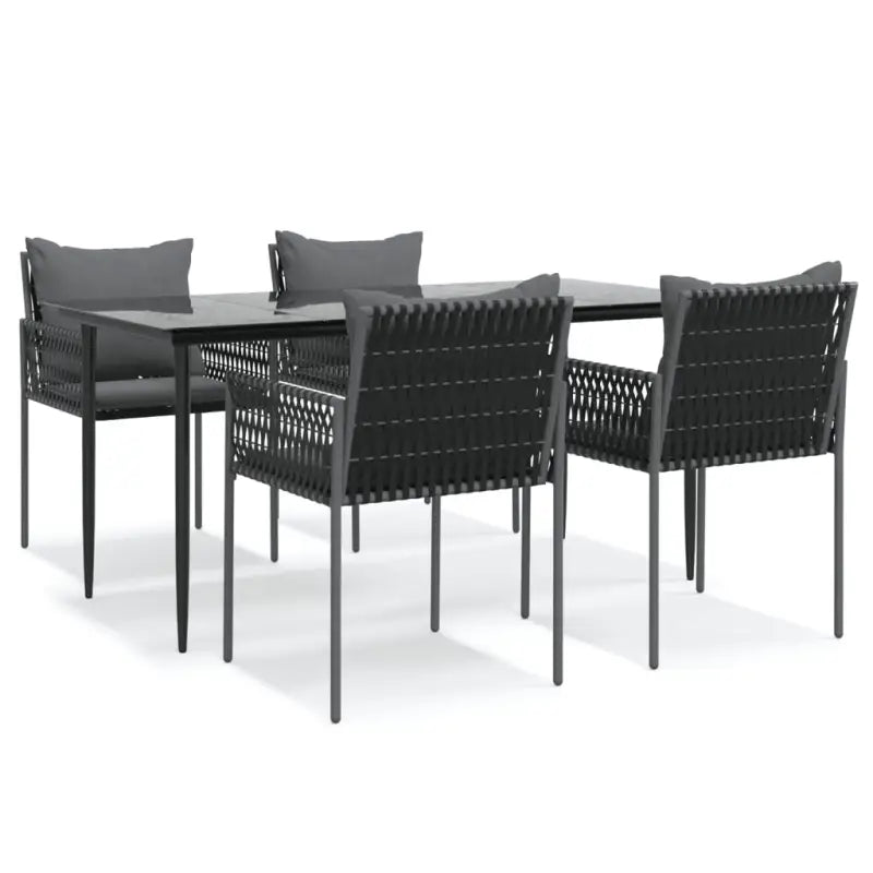 Tuinset van poly rattan met gehard glas voor eenvoudig schoon Genieten - Tuinsets