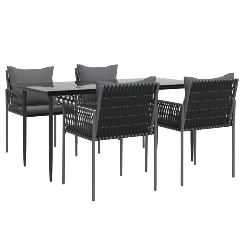 Tuinset van poly rattan met gehard glas voor eenvoudig schoon Genieten - Tuinsets