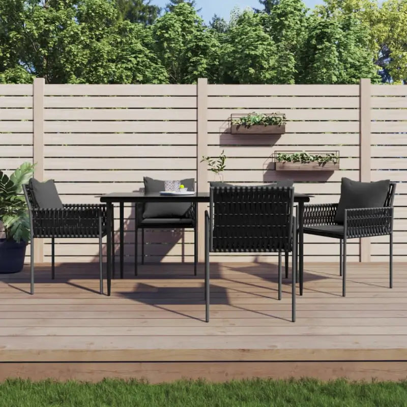Tuinset van poly rattan met gehard glas voor eenvoudig schoon Genieten - Tuinsets