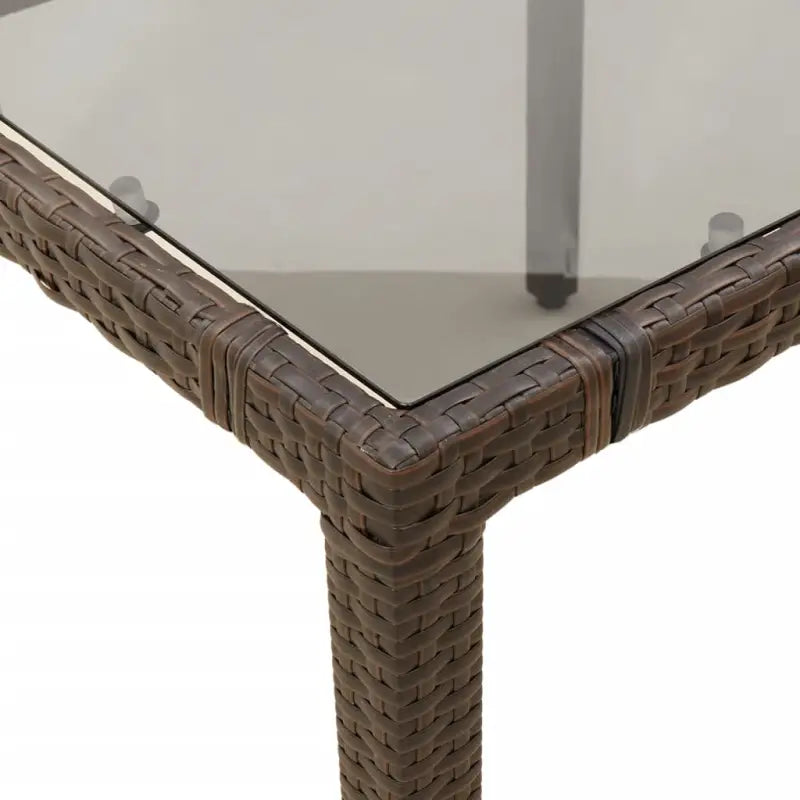 Tuinset van poly rattan met gemakkelijk schoon en gehard glas tafel - Tuinsets