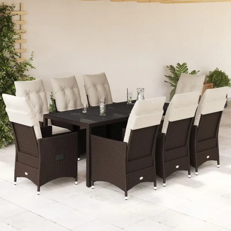 Tuinset van poly rattan met gemakkelijk schoon en gehard glas tafel - Tuinsets