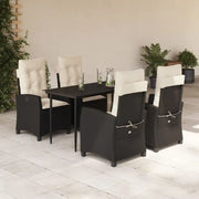 Tuinset van poly rattan met gemakkelijk schoon gehard glas - Tuinsets