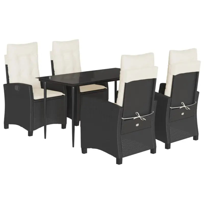 Tuinset van poly rattan met gemakkelijk schoon gehard glas - Tuinsets