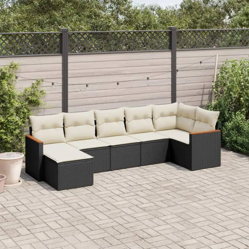 Tuinset van zwart gepoedercoat staal met comfortabele afmetingen - Zwart en crème / Zonder tafel - Tuinsets