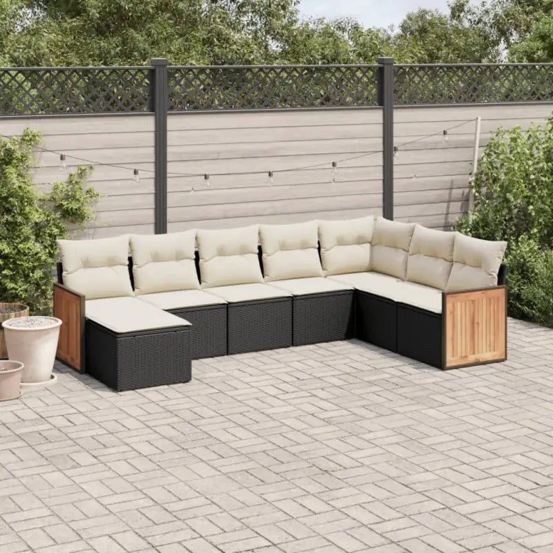 Tuinset van zwart gepoedercoat staal met comfortabele afmetingen - Zwart en crème / Zonder tafel - Tuinsets
