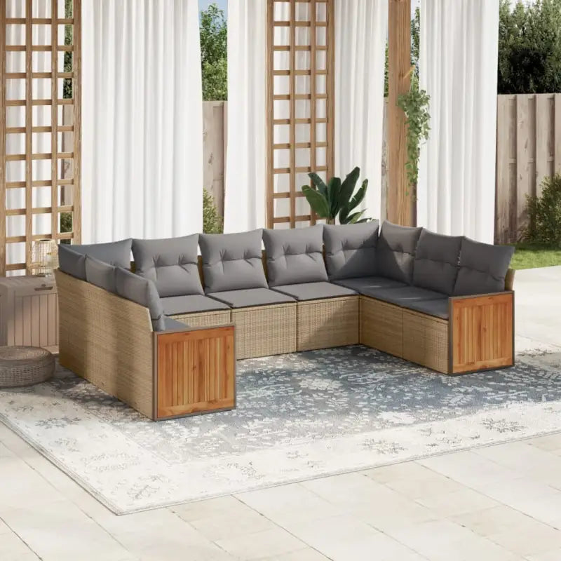 Tuinset van zwart gepoedercoat staal voor comfortabel buitenplezier - Beige en grijs / Zonder tafel - Tuinsets