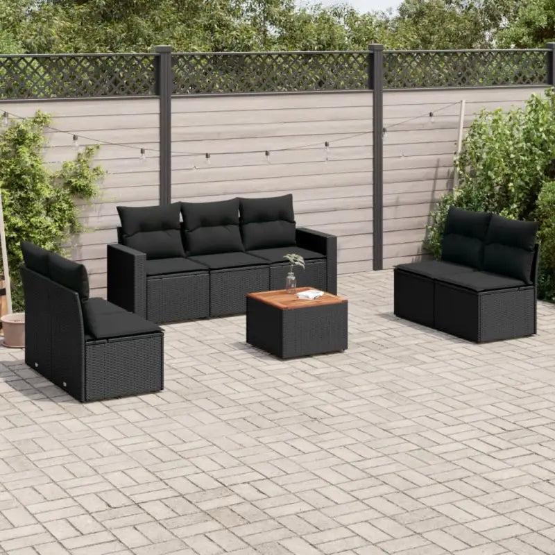 Tuinset van zwart materiaal en gepoedercoat staal voor buitenplezier - Zwart - Tuinsets
