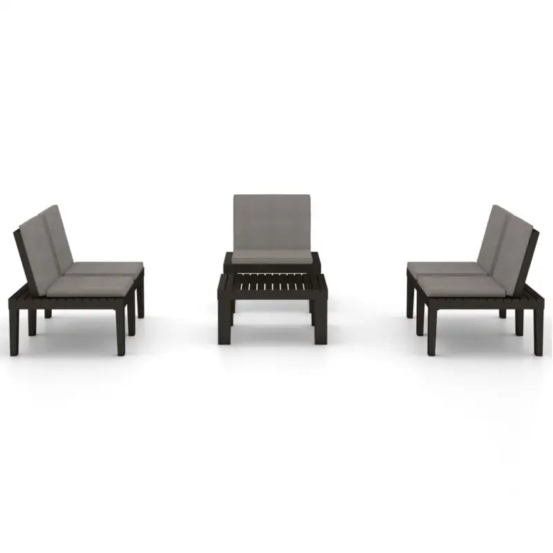 Tuinset voor comfort en gemak gemaakt van onderhoudsvriendelijk kunststof - Grijs - Tuinsets