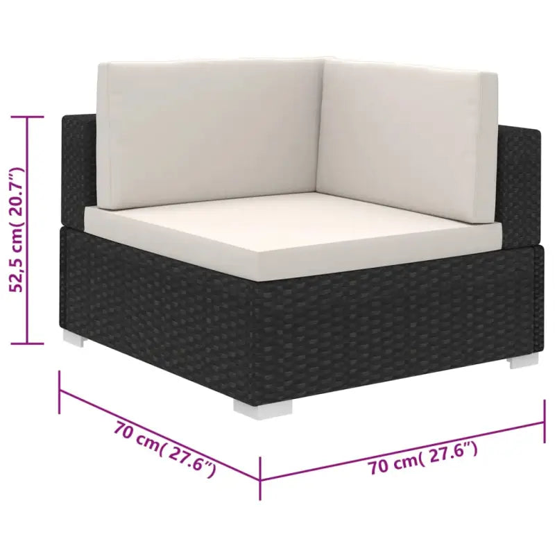 Tuinset voor stijl en comfort het hele jaar door buitengebruik - Zwart - Tuinsets