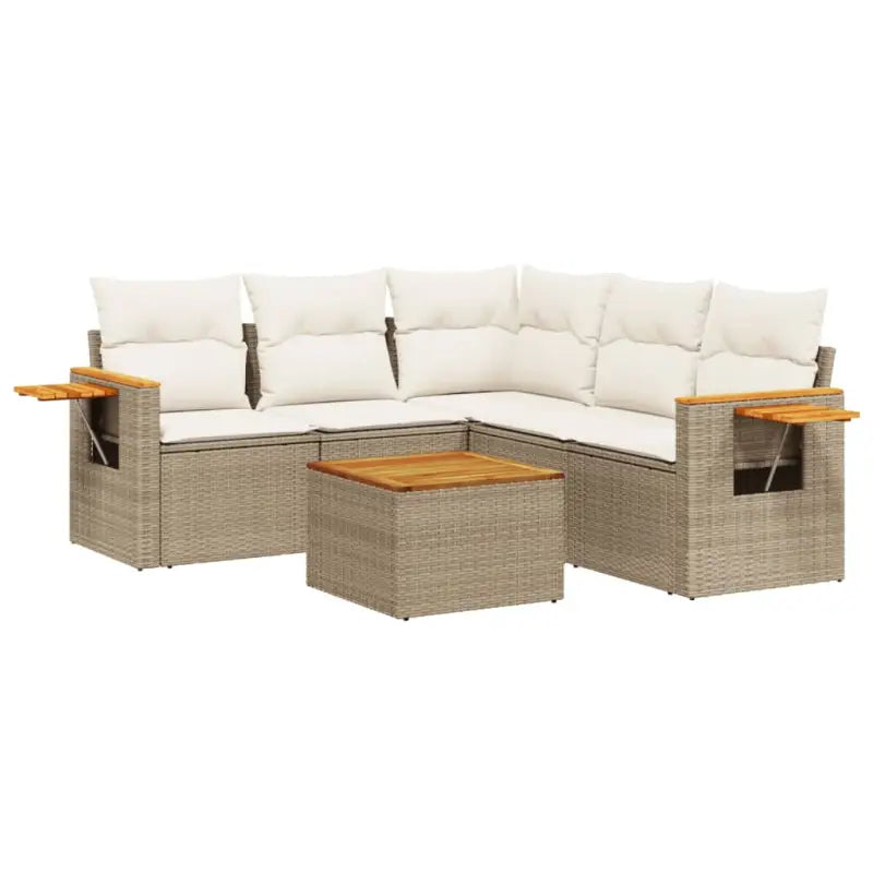 Tuinsets in beige materiaal met gepoedercoat staal en comfortabele afmetingen zitting - Tuinsets
