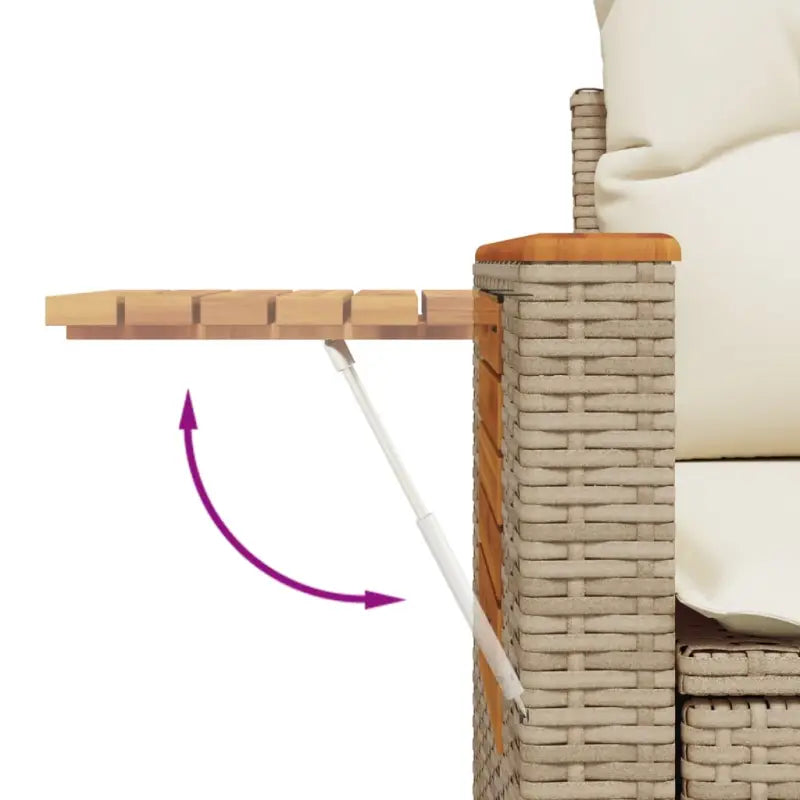 Tuinsets in beige materiaal met gepoedercoat staal en comfortabele afmetingen zitting - Tuinsets