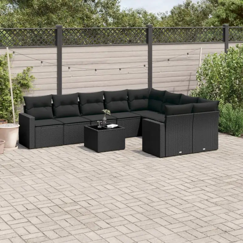 Tuinsets in beige materiaal met gepoedercoat staal en perfecte afmetingen - Zwart / Met tafel - Tuinsets